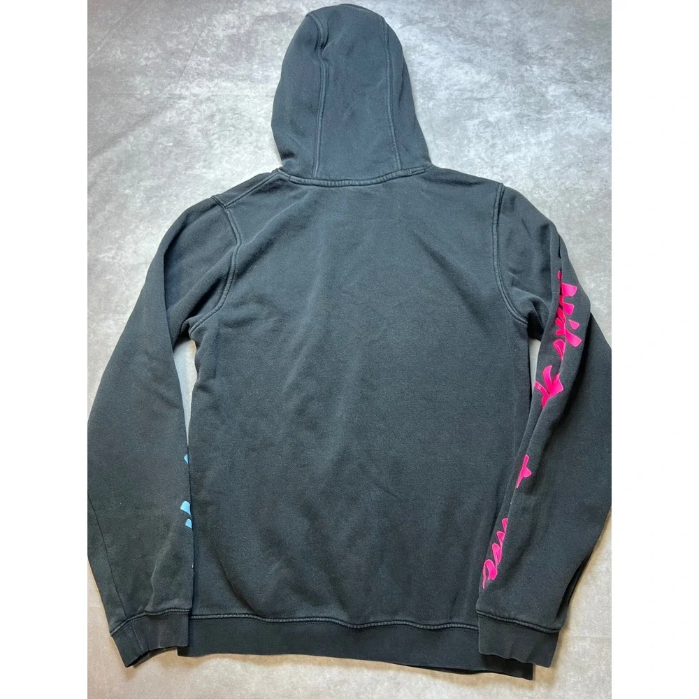 Nike Sportswear Hoodie Small Black Neon Pink Blue Palm Tree Graphic Pullover